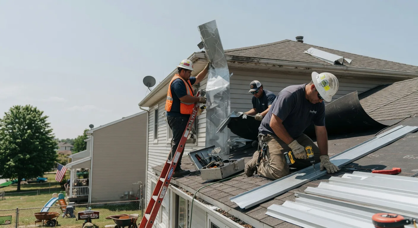 Storm Damage Metal Roof Repair in Hunters, WA
